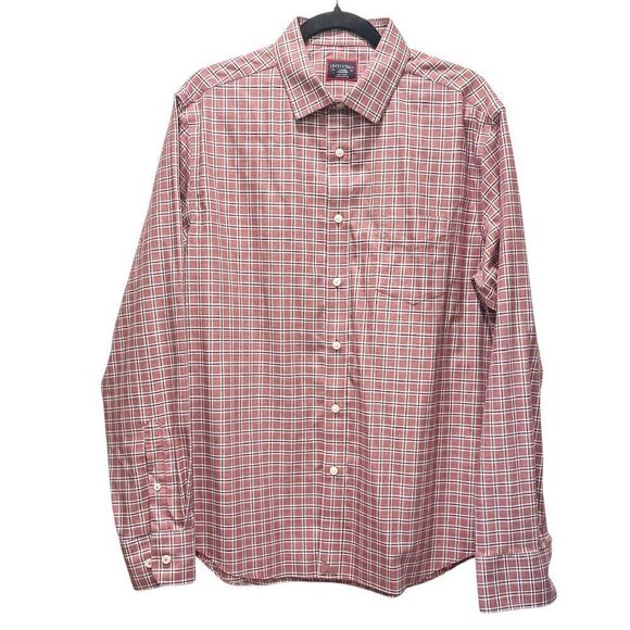 UNTUCKit Men's Red Plaid Long Sleeve Button Down Size Large - Picture 1 of 3